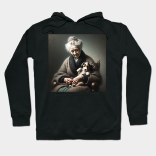 Puppy Embrace: Whistler's Mother National Puppy Day Hoodie